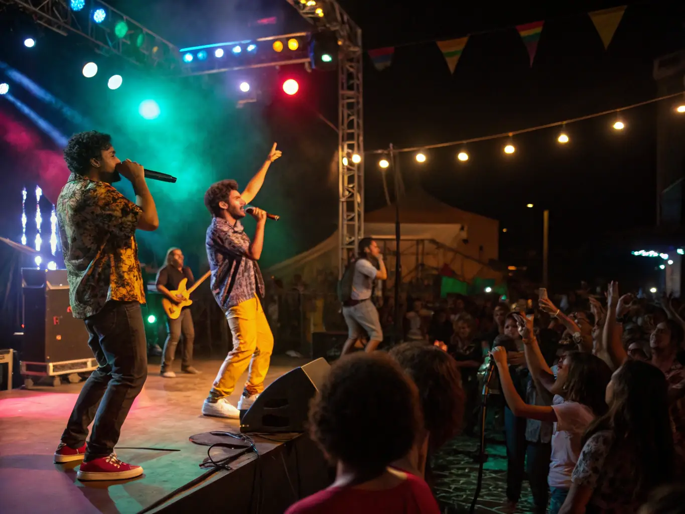 A dynamic image capturing a live musical performance, highlighting the energy and talent fostered by CLUB SAINT MEN DE JALEYRAC.
